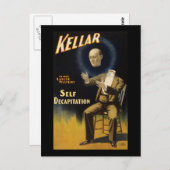 Kellar self decapitation briefkaart (Voorkant / Achterkant)