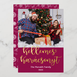 Kellemes Karácsonyt, Hongaarse kerst van kerst Folie Feestdagenkaart