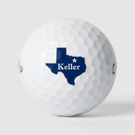Keller Texas Lone Star State Map Proud DFW Texan Golfballen