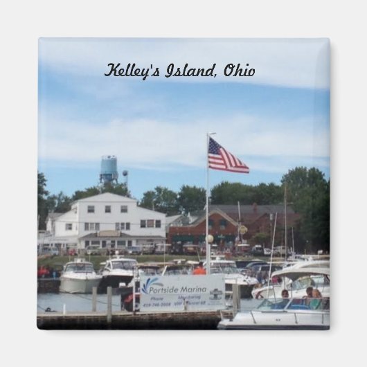 Kelley's Island Portside Marina Ohio Magnet (Devant)