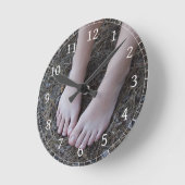 Kellie Barefoot in Natuur Clock Ronde Klok (Hoek)