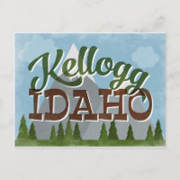 Kellogg Idaho Fun Retro Snowy Mountains