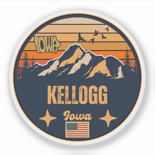 Kellogg, Iowa, Verenigde Staten Sticker (Voorkant)