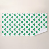 Kelly Coeurs polka vert sur blanc (Serviette de bain)