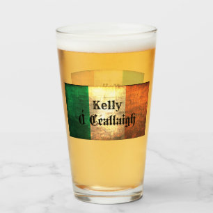 Kelly Familienaam op Ierse vlag Glas