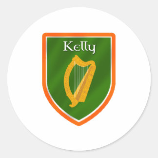 Kelly family crest kelly familienaam ronde sticker