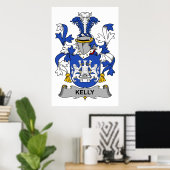 Kelly Family Crest Poster (Thuiskantoor)