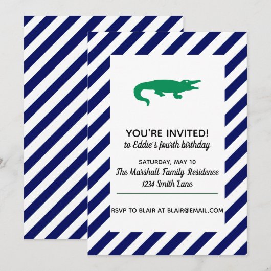 Kelly Green Alligator Kaart (Voorkant / Achterkant)