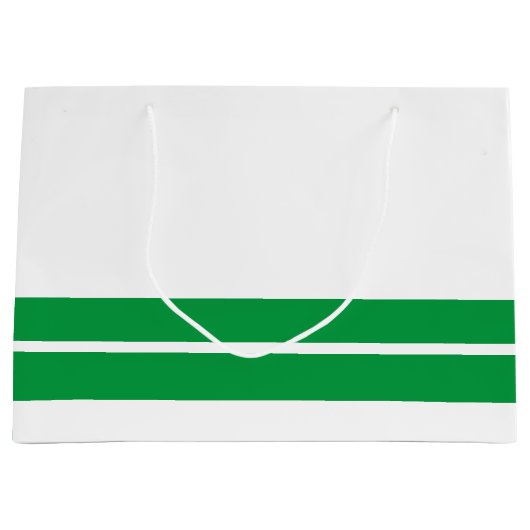 Kelly Green Bottom Edge Racing Stripes op wit Groot Cadeauzakje (Voorkant)