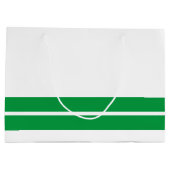 Kelly Green Bottom Edge Racing Stripes op wit Groot Cadeauzakje (Achterkant)