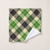Kelly Green et Black Tartan Plaid (Gant de toilette)