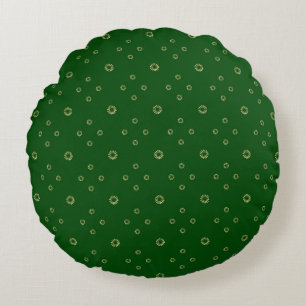 Kelly Green Gouden Zinnia Zon Rond Kussen