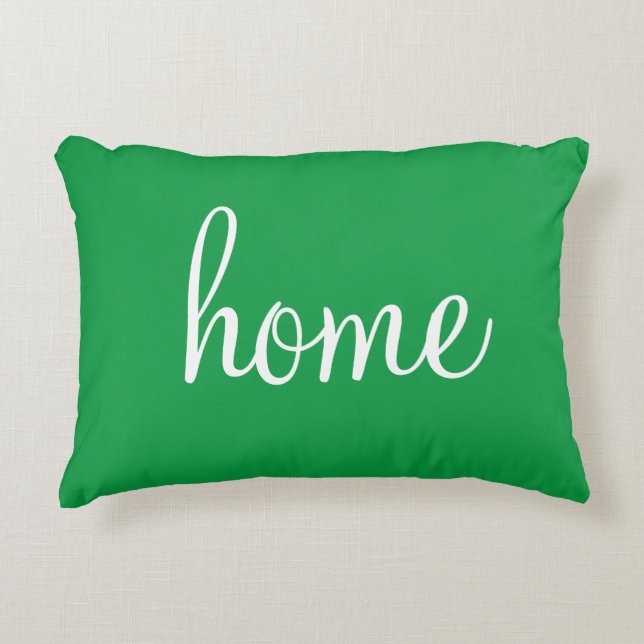  Kelly green "home" accentuleuze kussen (Voorkant)