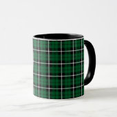 Kelly green Irish green white/black stripe plaid Mok (Voorkant rechts)