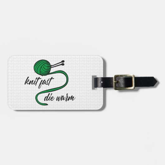 Kelly Green Knit Fast, Die Warm Bagagelabel (Voorkant horizontaal)