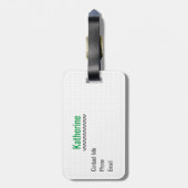 Kelly Green Knit Fast, Die Warm Bagagelabel (Achterkant verticaal)