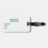 Kelly Green Knit Fast, Die Warm Bagagelabel (Achterkant horizontaal)