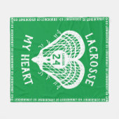 Kelly Green Lacrosse Mijn Heart Fleece Blanket Deken (Voorkant (Horizontaal))
