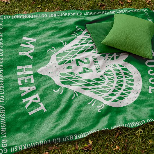 Kelly Green Lacrosse Mijn Heart Fleece Blanket Deken