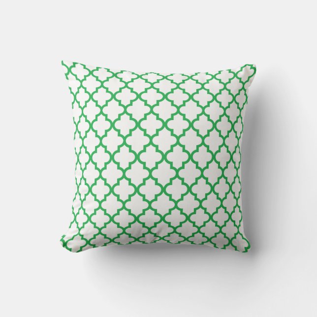 Kelly Green Lattice Pattern Pillow Kussen (Voorkant)