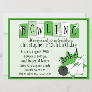 Kelly Green met de volledige Retro Bowling Birthda Kaart