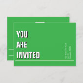 Kelly Green Minimal Invitation de l'église (Devant / Derrière)