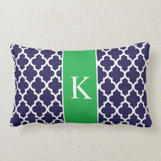Kelly Green Navy Blue Moroccan Custom Monogram Kussen