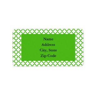 Kelly Green Quatrefoil Pattern Etiket