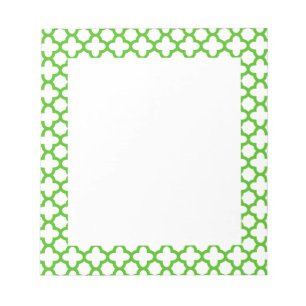 Kelly Green Quatrefoil Pattern Notitieblok