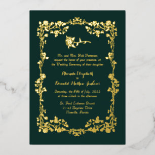 Kelly Green  Roos Border Folie Uitnodiging