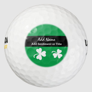 Kelly Green Shamrock Design White Shamrock A01 Golfballen