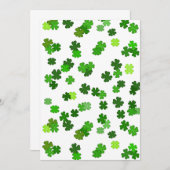 Kelly green "Shamrocks Falling" Bedankkaart (Voorkant / Achterkant)