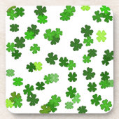 Kelly green "Shamrocks Falling" Bier Onderzetter (Voorkant)
