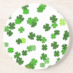 Kelly green "Shamrocks Falling" Zandsteen Onderzetter