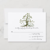 Kelly Green Whimsical Swirl Tree Wedding RSVP (Devant)