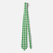Kelly Green & White Large Houndstooth Check Stropdas (Voorkant)