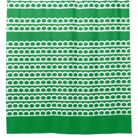 Kelly Groen en wit Moderne bubble Waves Douchegordijn (Voorkant)