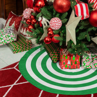 Kelly groene en witte concentrische cirkels kerstboom rok
