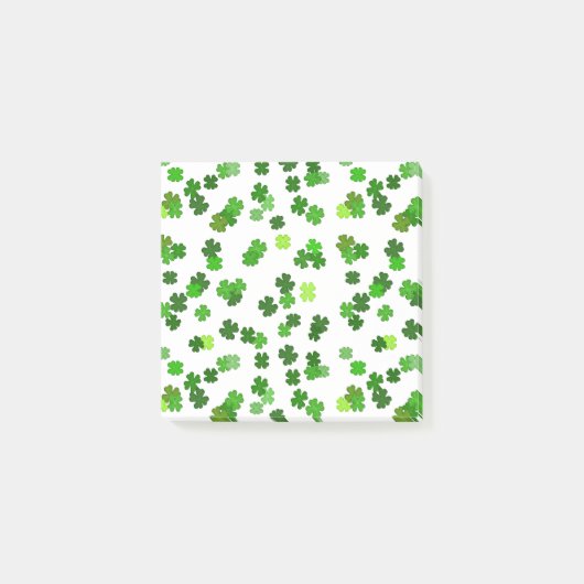 Kelly groene “Shamrocks Falling“ Post-it® Notes (Voorkant)