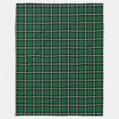 Kelly-groene witte stipe tartan fleece deken (Voorkant)
