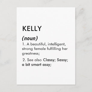 Kelly naam, Bewerkbare naam, Aangepaste naam Briefkaart