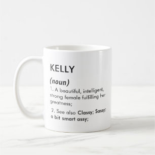 Kelly naam, Bewerkbare naam, Aangepaste naam Koffiemok