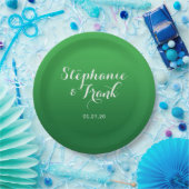 Kelly naar Forest Green Gradient Wedding Papieren Bordje (Feest)