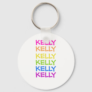 Kelly - Names - Neon Letters Round Sleutelhanger