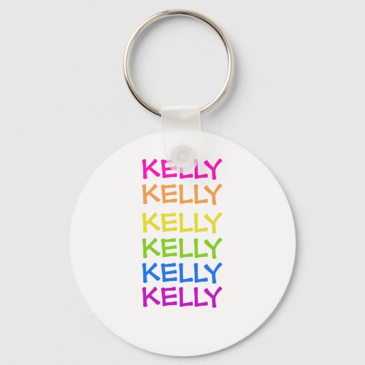 Kelly - Names - Neon Letters Round Sleutelhanger (Voorkant)
