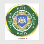 Kelly Shield & Celtic Cross gepersonaliseerd Sticker (Vel)