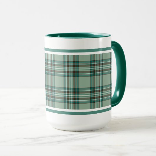 Kelly Tartan Pattern Mint Green Irish Pset Mok (Voorkant rechts)