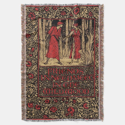  Kelmscott William Morris Floral Deken (Voorkant Verticaal)
