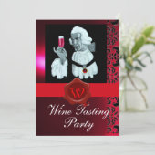 KELNER WIJNPROEVERIJPARTY RODE WAX ZEGEL MONOGRAM KAART (Staand voorkant)