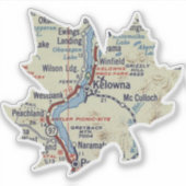 Kelowna  kaart sticker (Voorkant)